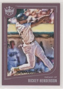 2019 Panini Diamond Kings Plum Framed Rickey Henderson (Mid-Swing) #85.1 HOF