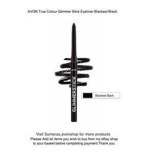 AVON True Colour GlimmerStick Eyeliner Blackest Black ~ Ideal Gift ~ Free P&P - Picture 1 of 3