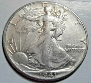 1941 P Walking Liberty Half Dollar, EXTRA FINE, 90% Silver Coin (41PAX2) - Picture 1 of 5