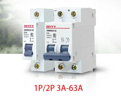 DC Circuit Breaker MCB Solar Fuse 2P 6A 10A 16A 20A 25A 32A 40A  50A 63A - Image 1 of 4