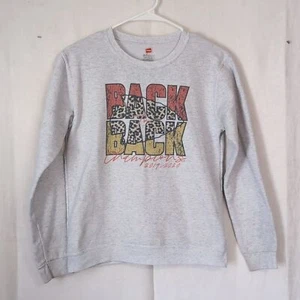 Hanes Grey Screenprint KC Chiefs Back to Back Champs Sweatshirt Size Youth XL - Picture 1 of 4
