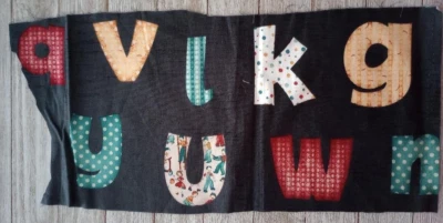 letter windham vintage alphabet fun fabric piece 15 x 7 inch 8 letter - Image 1 of 2