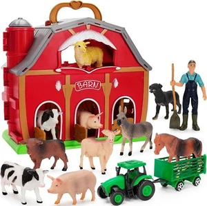 Farm Animals Toys for 1 2 3 4 5 Year Old Toddlers Girls Boys, Big Red Barn... - Picture 1 of 7