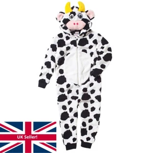 World Book Day Cow 1Onesie Onezi Boys Girls Christmas Nativity Fleece Jumpsuit - Picture 1 of 8