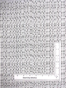 Dot Stripe Fabric By The Yard Striped Black Dots Lines Cotton Loralie Designs - Picture 1 of 1