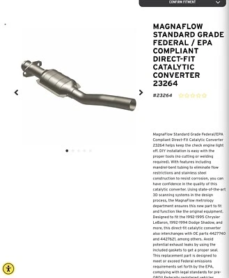 催化转换器 Magnaflow 23264 92-95 道奇普利茅斯克莱斯勒 — 第 1/4 张图片