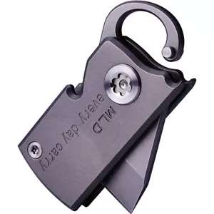 D2 Blade Titanium Knife Hook Mini Pocket EDC Tool Survival Folding Belt Keychain - Picture 1 of 12