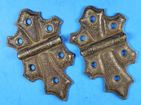 Vintage Butterfly Hinges NL Co. Rockford Flush Mount 3 1/8" Long 1 Pair Cover