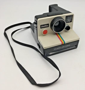 Correa vintage a rayas arco iris de un paso para cámara Polaroid Land - Imagen 1 de 6