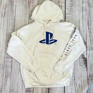 Sudadera con capucha oficial de PlayStation PS con capucha unión ondulada blanca Kanji nueva con etiquetas - Imagen 1 de 7