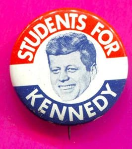 Estudiantes Kennedy 1960 para la campaña de Kennedy pin de botón 1/4" Kennedy - Imagen 1 de 1