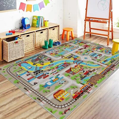 Ковер детский для игровой комнаты 3 фута 3 дюйма x 5 футов 2 дюйма образовательный обучающий детский игровой ковер - Изображение 1 из 4