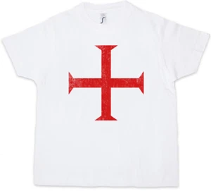 TEMPLAR CROSS II Kids Boys T-Shirt Templer Orden Kreuz Templerorden Ordo Red - Picture 1 of 1