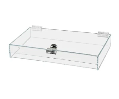 Locking Display Case with Keys 12" x 8" x 1.5" Clear Acrylic Countertop Tray - Image 1 of 4