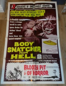 BODY SNATCHER FROM HELL/BLOODY PIT OF HORROR - PÓSTER ORIGINAL DOBLADO - Imagen 1 de 1