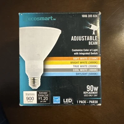 EcoSmart PAR38 Adjustable Beam Flood LED Light Bulb 90W   - Image 1 of 2