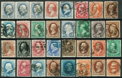 [v658] USA 1870-88 Selection of 32 stamps "Banknotes" used - Image 1 of 2