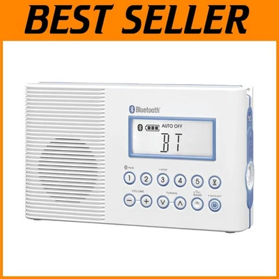Large LCD Waterproof AM/FM Shower Radio with Bluetooth & Weather Alert - H202 - Image 1 of 4