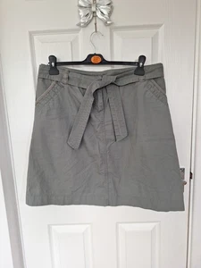 M&S Khaki Green Cotton Rich Knee Length Utility Skirt Size 16 - Picture 1 of 3