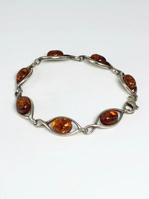 Silber 925 Armband Mit Bernstein Elegant - Bild 1 von 4