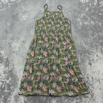 Stitch Fix Bixby Nomad Smocked Cami Dress  Big Girl Size L (12-14) Green Floral - Image 1 of 4