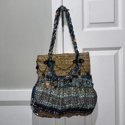 CAPPELLI STRAWORLD Cartera Tela Cuerda Asas Azul/Verde/Marfil Foto 1 de 4