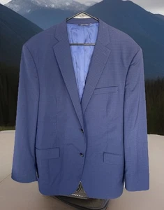 RALPH LAUREN Mens Blazer Sport Coat Size 46R Classic Navy Boxed Pattern - Picture 1 of 12