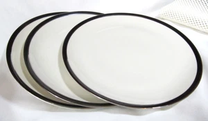 American Manor China "EBONY" by Shenango ~ Set of 3 ~ 10 3/4"~ Dinner Plates - Picture 1 of 7
