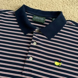 Masters Collection Mens Blue Red Striped Polo Shirt Size Large - Picture 1 of 6