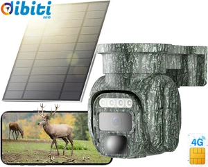 Fotocamera Da Caccia 4G, Fototrappola Con SIM Esterna IP66 Impermeabile, 2K PTZ  - Foto 1 di 12