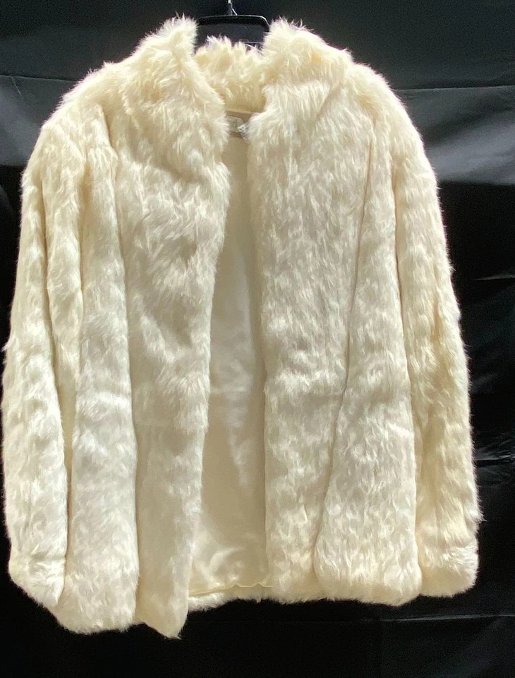 Женское белое атласное пальто с подкладкой из натурального меха Bryant Park размер 48 - Изображение 1 из 4