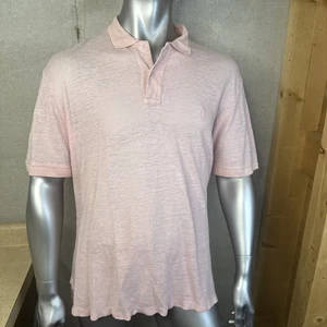 Polo Ralph Lauren Linen Polo Shirt Men’s L Large Pink HOLES - Picture 1 of 8