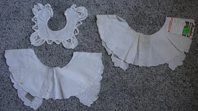 Cuello 100 % algodón para niños o adultos con ribete de encaje BATTENBURG 3 piezas vintage” Foto 1 de 4