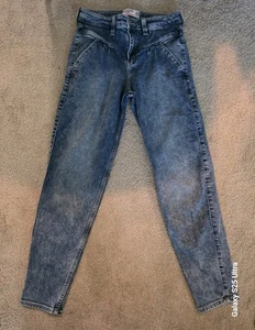 Abercrombie Kids High Rise Mini Mom Jeans Size 15/16 Medium Wash Blue Denim - Picture 1 of 6