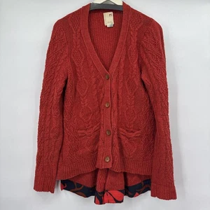 Women's Far Away From Close Anthro Wool Blend Cardigan Red Sweater Medium - Picture 1 of 5