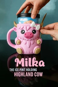 Portapinta para helado Milka la vaca Highland con ranuras para cuchara | Ecológico - Imagen 1 de 6