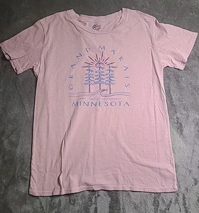 Grand Marais Minnesota Lake Superior Woman's SS maueve Tshirt By Blue 84 Size M - Picture 1 of 6