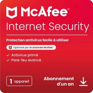 McAfee Sécurité Internet Antivirus 2025 1 Appareil 1 An 5 Minutes Email Envoi - Photo 1/2