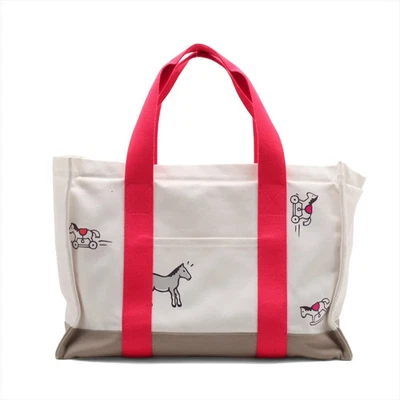 Bolso de Madre Hermès Adada Lona Blanco x Buganvillas Plateado Metal Accesorios Foto 1 de 4