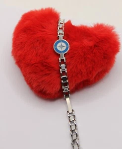 ARMBAND ROSA WIND STAHL UND KERAMIK EMAILLIERT HARDINALSPUNKTE HERREN 21-22 CM - Bild 1 von 5