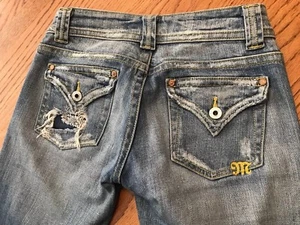 Miss Me Distressed JP4090C LUCY Buckle Women s WINDSOR Blue Jeans 25 X 26 SR32 - Picture 1 of 12