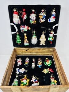 Thomas Pacconi Classics 24 Weihnachtsglas Ornament Set mit Holztruhe - 2 fehlen - Bild 1 von 9