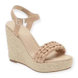 BP Goldie Braided Wedge Sandal in Beige Size 10 NEW - Picture 1 of 15