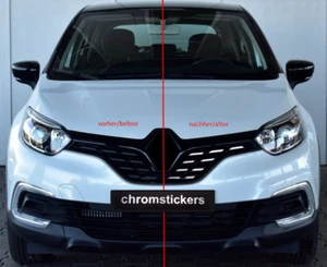 Lámina óptica cromada se adapta a la rejilla del radiador Renault Captur I de 2017-19 - Imagen 1 de 8