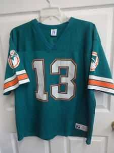 Camiseta deportiva vintage de los 80 de la NFL Miami Dolphins Dan Marino #13 para hombre grande - Imagen 1 de 6
