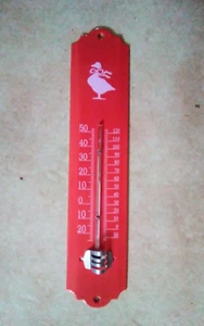 EMAILLE THERMOMETER Deko 25 cm rot Gans ECHTE EMAIL 800°C FAB. EN FRANCE - Bild 1 von 1