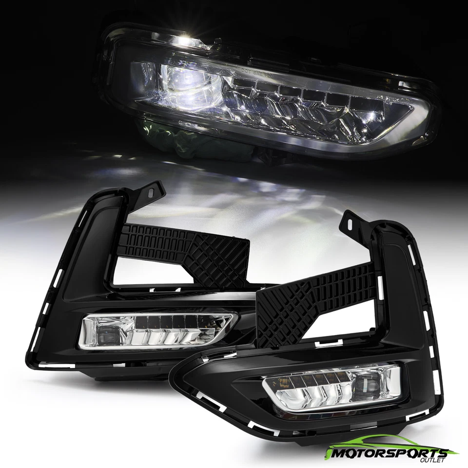 For 2020-2022 Nissan Sentra Clear Lens LED Fog Lights w/DRL & Turning Light - Image 1 of 4