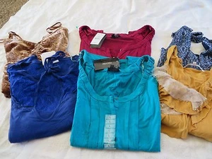 Nicole Miller Rachel Roy Free People INC LOT BLOUSES Large  Trixxi  Mixed - Picture 1 of 10