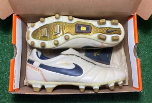 NEW OG BOX 2007 Nike Tiempo FG GURI ELITE Legend Pearl Gold R10 Ronaldinho 9 US - Picture 1 of 24