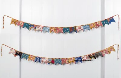 Lote de 10 piezas banderines de tela de algodón banderín fiesta de Navidad decoración al aire libre Foto 1 de 4